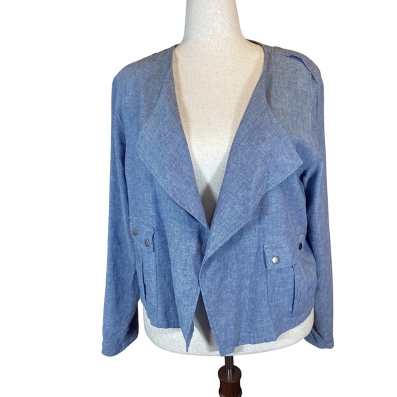 NIC+ZOE Jackets & Blazers - NIC+ZOE Rumba Linen Blend Moto‎ Jacket